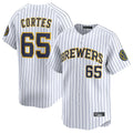 Friene M.Brewers #65 Nestor Cortes Player White Stripes Home Limited Game Stitched Jerseys