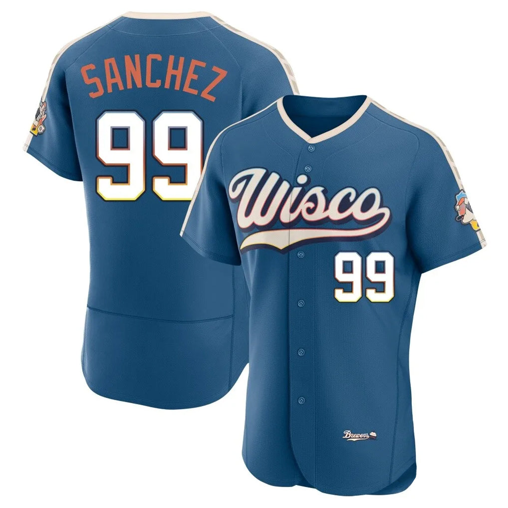 Friene M.Brewers #99 Gary Sanchez Player Blue 2026 City Connect Home Limited Elite Stitched Jerseys