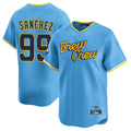 Friene M.Brewers #99 Gary Sanchez Player Light Blue City Connect Home Limited Stitched Jerseys