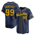 Friene M.Brewers #99 Gary Sanchez Player Navy Home Limited Stitched Jerseys