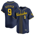 Friene M.Brewers #9 Bob Uecker Player Navy Home Limited Stitched Jerseys