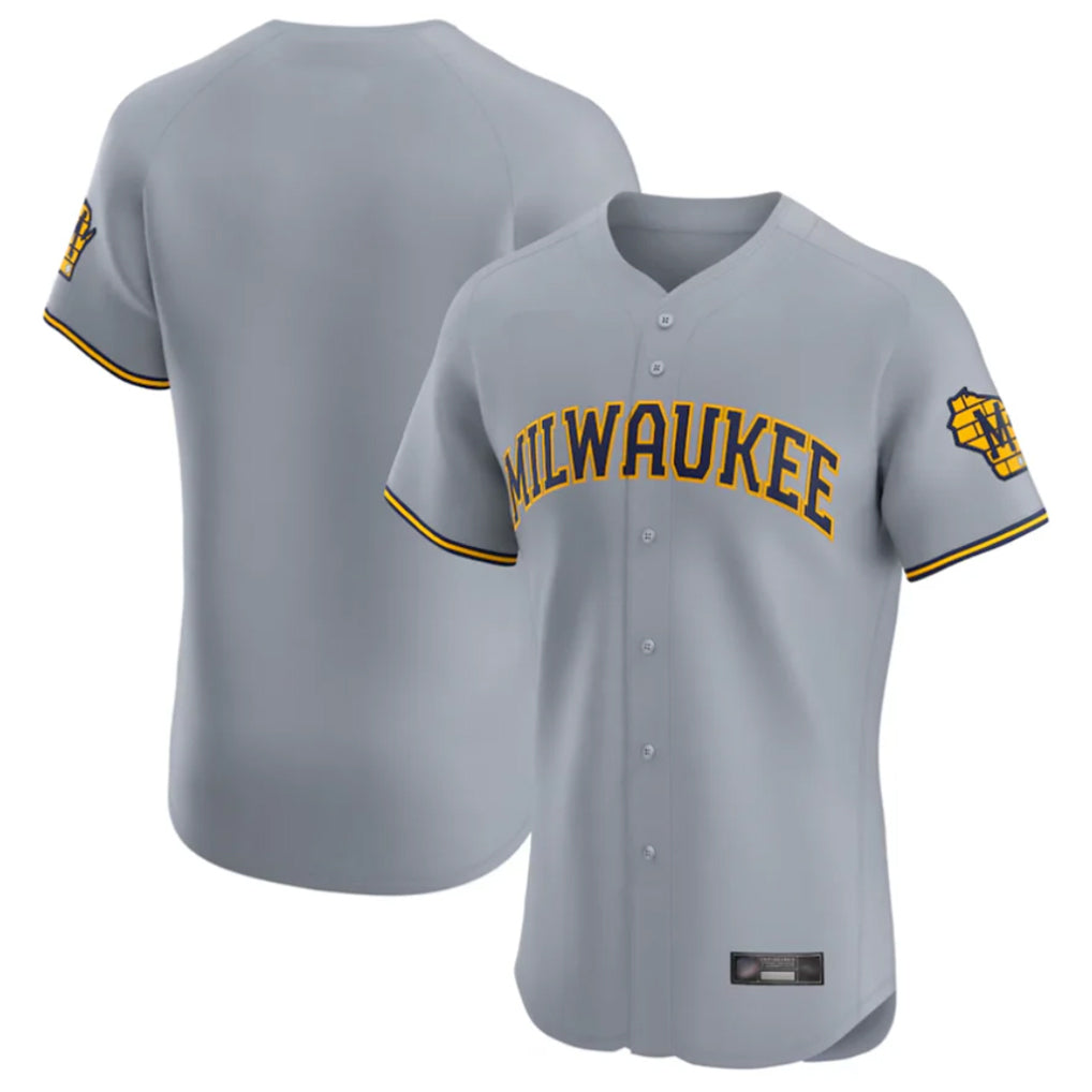 Friene M.Brewers ## Brewers Blank Player Gray Home Limited Elite Stitched Jerseys