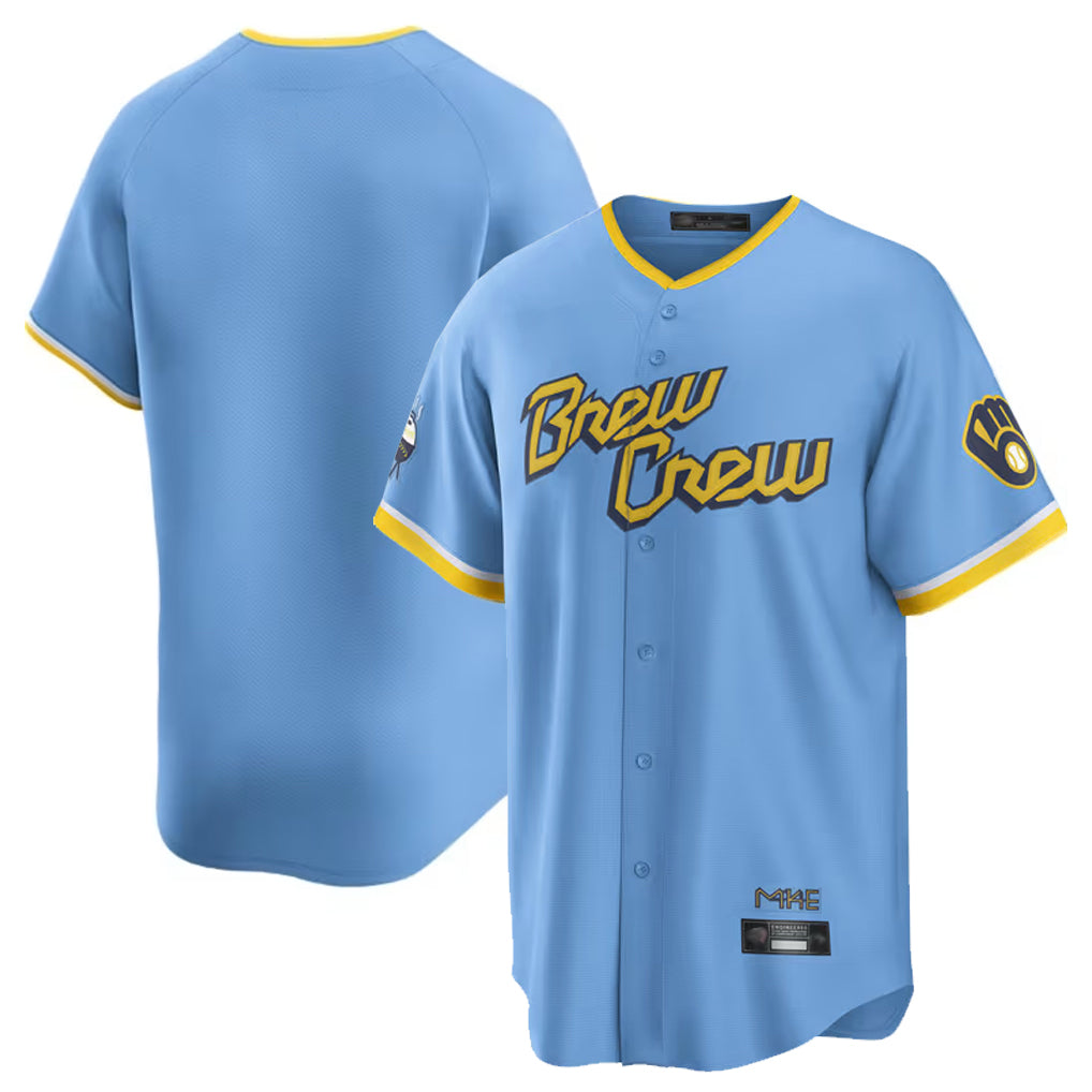 Friene M.Brewers ## Brewers Blank Player Light Blue City Connect Home Game Stitched Jerseys