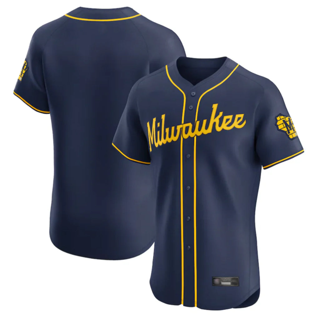 Friene M.Brewers ## Brewers Blank Player Navy Home Limited Elite Stitched Jerseys
