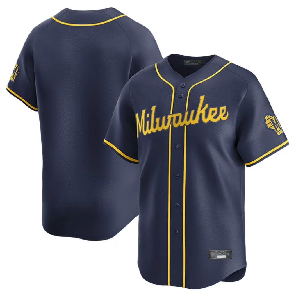 Friene M.Brewers ## Brewers Blank Player Navy Home Limited Stitched Jerseys