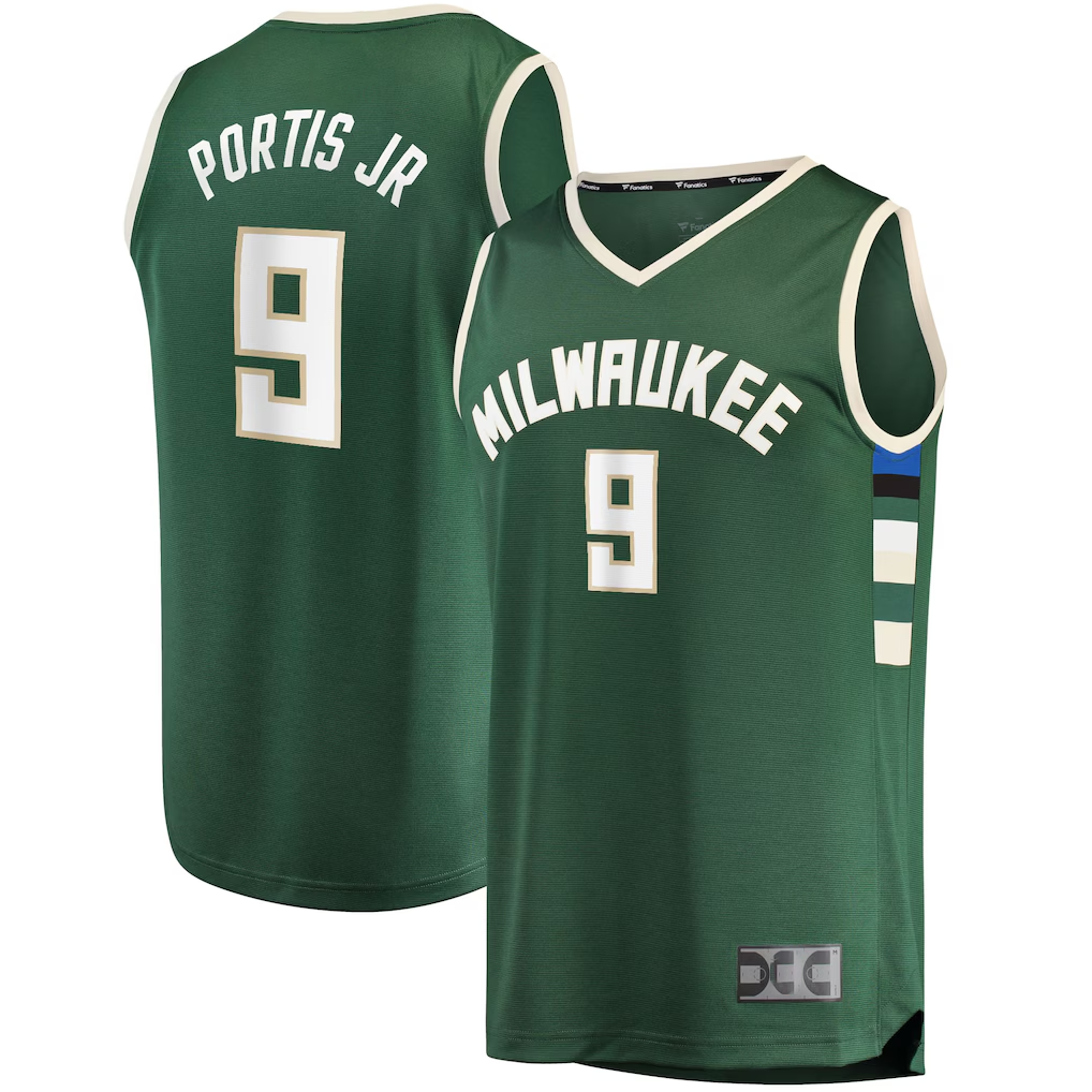 Friene M.Bucks #9 Bobby Portis Green Fast Break Replica Jerseys - Icon Edition