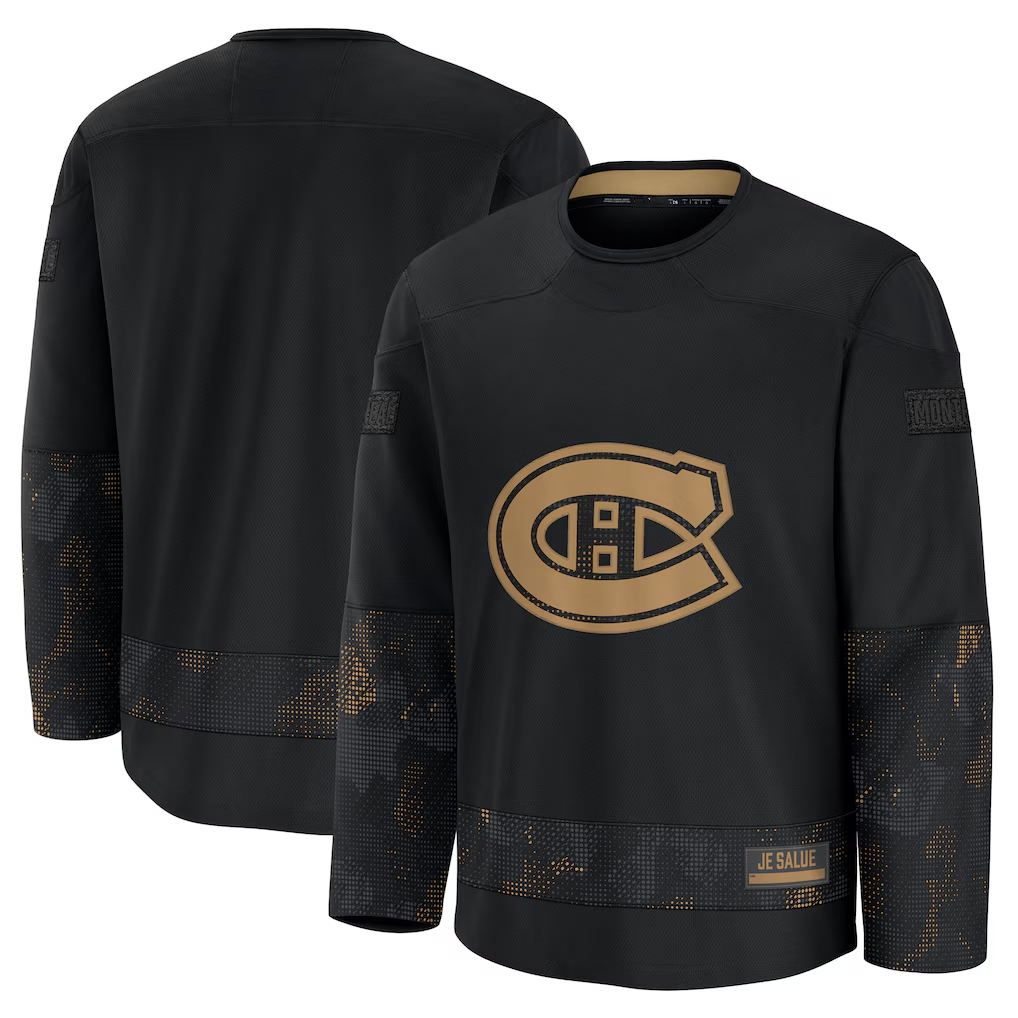 Friene M.Canadiens Black 2024 Military Appreciation Practice Jerseys