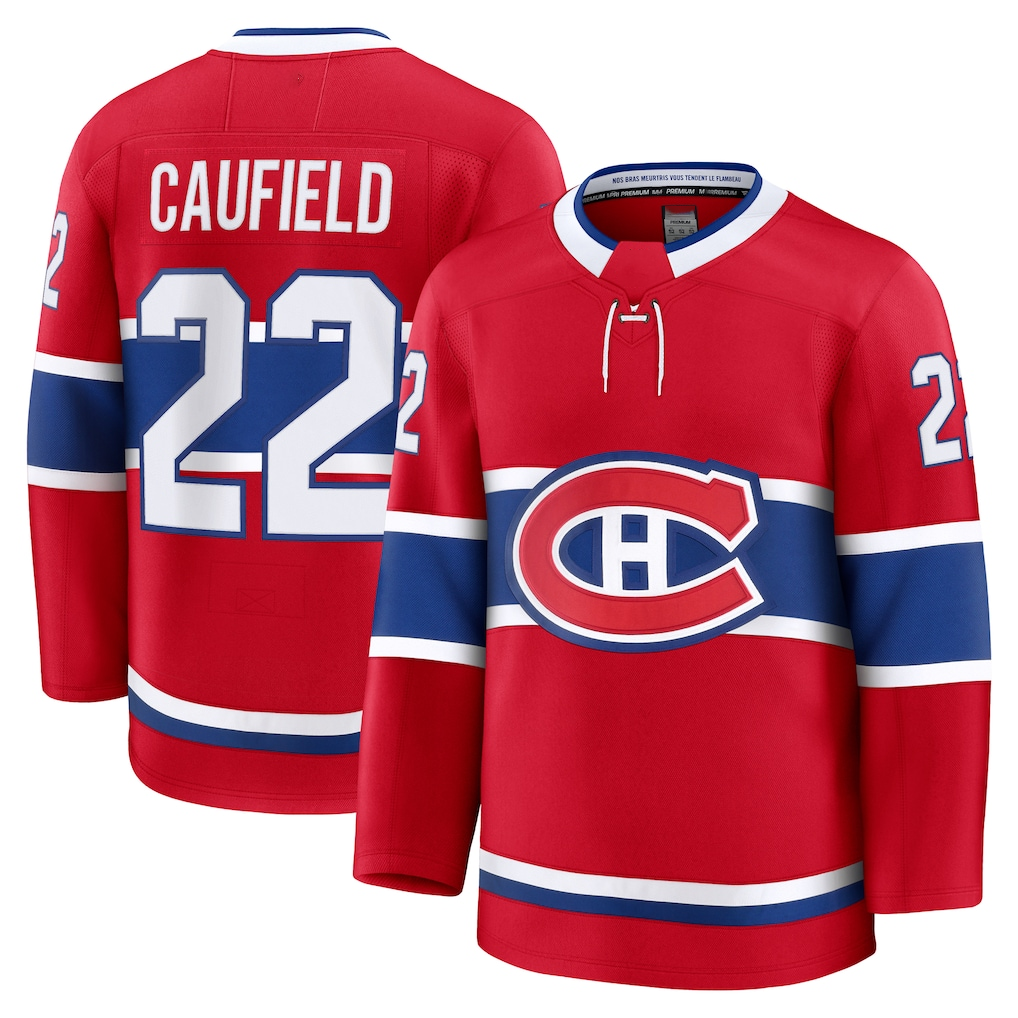 Friene M.Canadiens #22 Cole Caufield Red Home Premium Jerseys