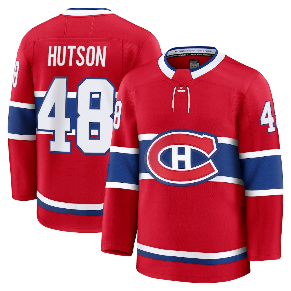 Friene M.Canadiens #48 Lane Hutson Red Home Premium Jerseys