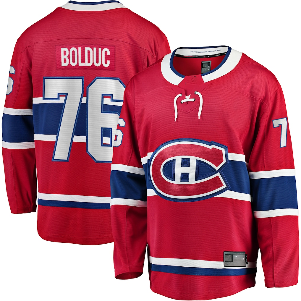 Friene M.Canadiens #76 Zack Bolduc Red Home Breakaway Jerseys