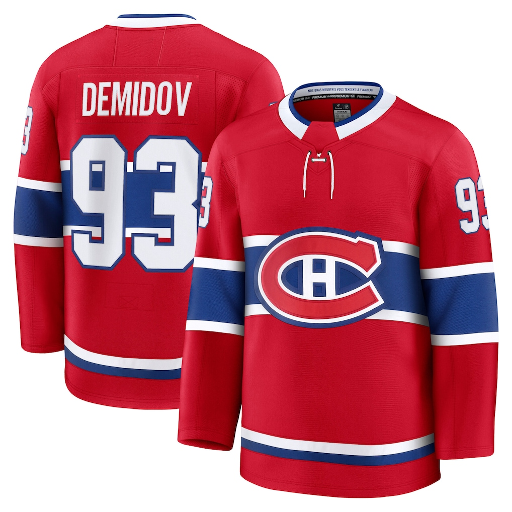 Friene M.Canadiens #93 Ivan Demidov Red Home Premium Jerseys