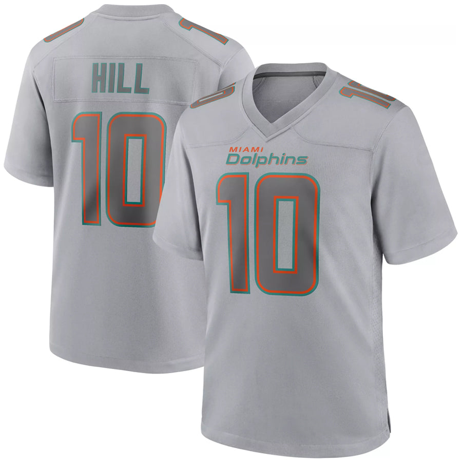 Friene M.Dolphins #10 Tyreek Hill Player Grey Atmosphere Fashion Stitched Jerseys