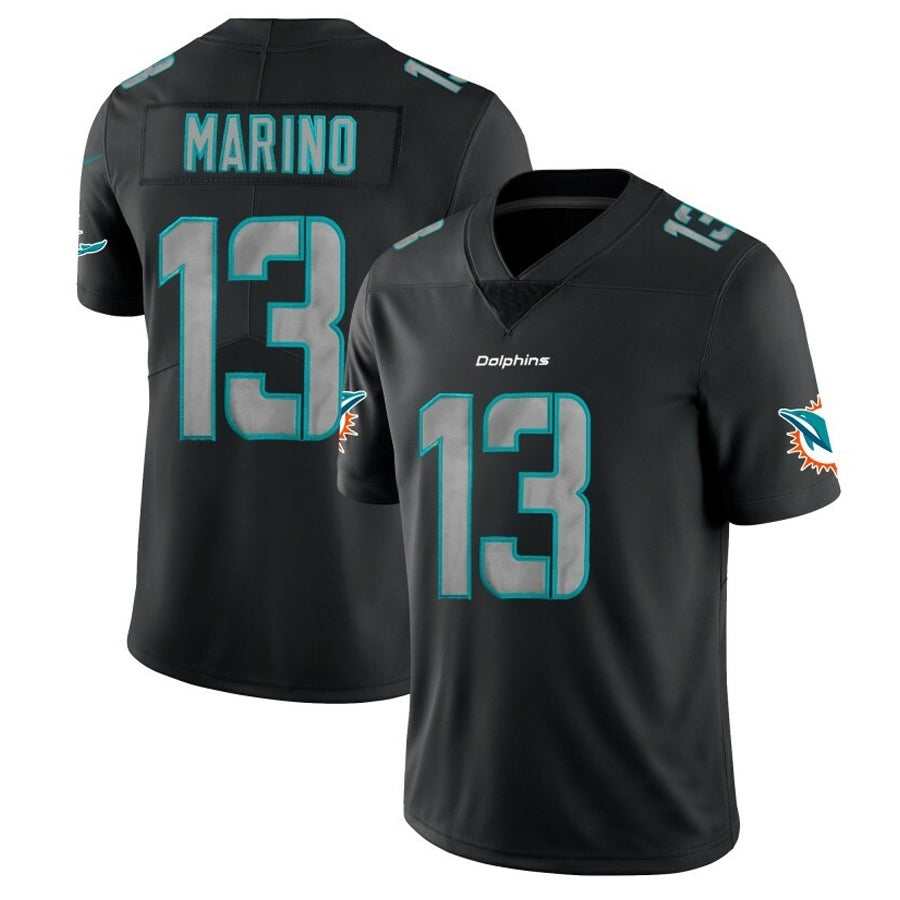 Friene M.Dolphins #13 Dan Marino Player Black Fashion Limited Game Stitched Jerseys