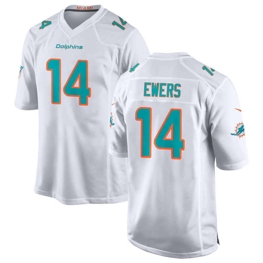 Friene M.Dolphins #14 Quinn Ewers Player White Home Game Stitched Jerseys