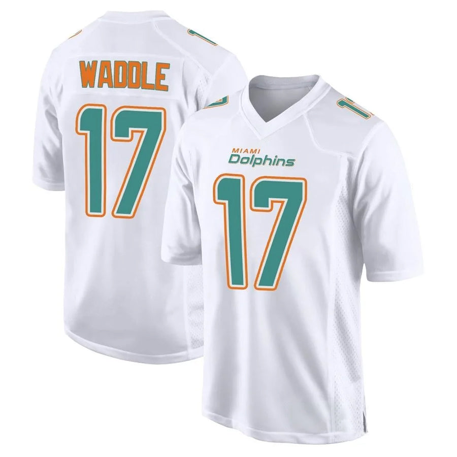 Friene M.Dolphins #17 Jaylen Waddle Player White Fashion Game Stitched Jerseys