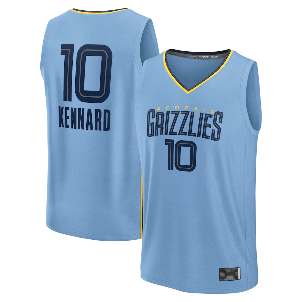 Friene M.Grizzlies #10 Luke Kennard Light Blue Fast Break Replica Player Stitched Jerseys- Statement Edition