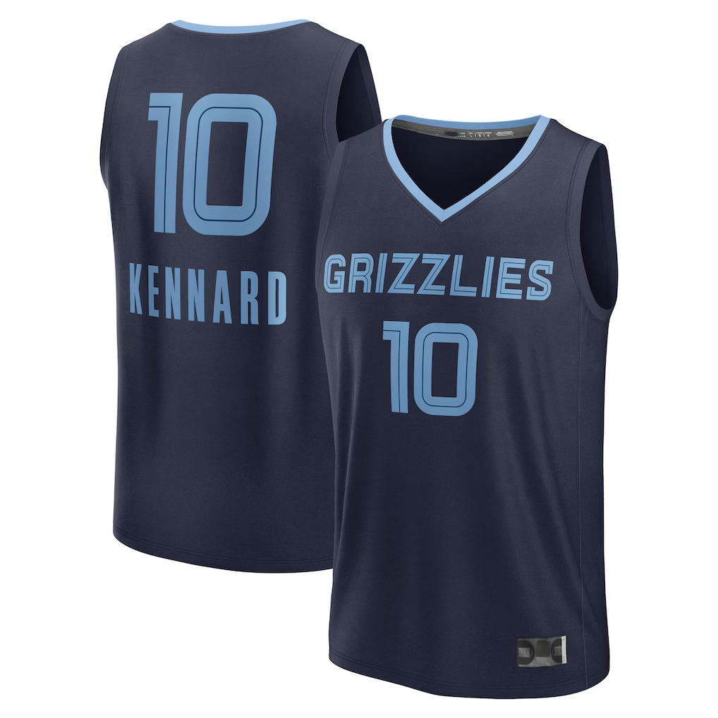 Friene M.Grizzlies #10 Luke Kennard Navy Fast Break Replica Player Stitched Jerseys- Icon Edition