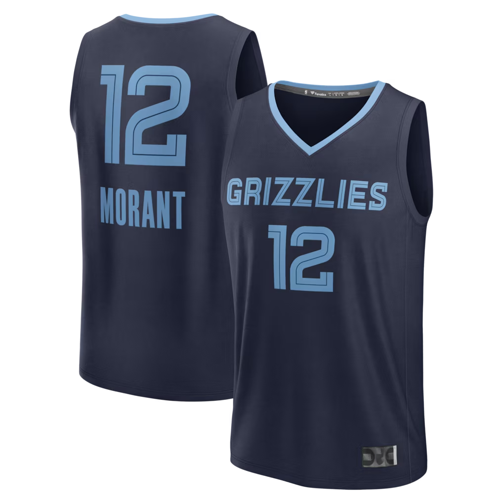 Friene M.Grizzlies #12 Ja Morant Navy Fast Break Replica Player Stitched Jerseys- Icon Edition