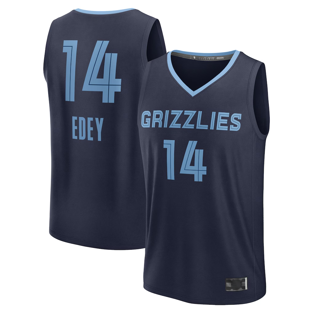 Friene M.Grizzlies #14 Zach Edey Navy Draft Fast Break Player Stitched Jerseys- Icon Edition