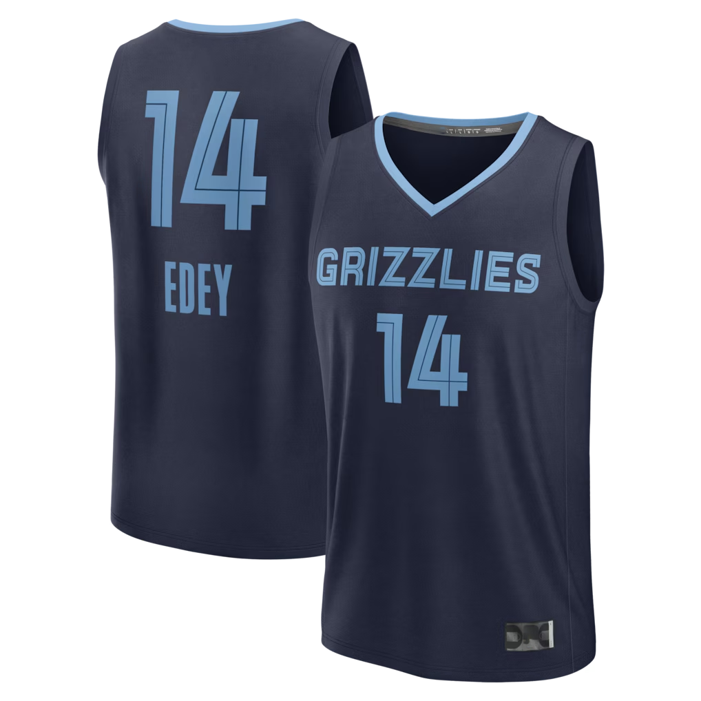 Friene M.Grizzlies #14 Zach Edey Navy Fast Break Replica Stitched Jerseys- Icon Edition