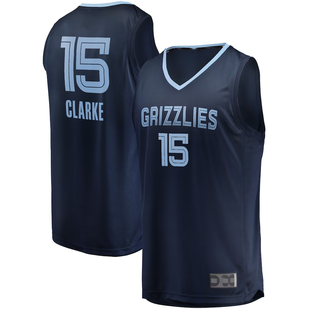 Friene M.Grizzlies #15 Brandon Clarke Navy Fast Break Replica Stitched Jerseys- Icon Edition