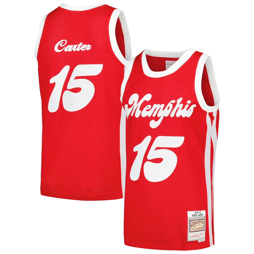 Friene M.Grizzlies #15 Vince Carter Mitchell & Ness Red 201516 Hardwood Classics Swingman Stitched Jerseys