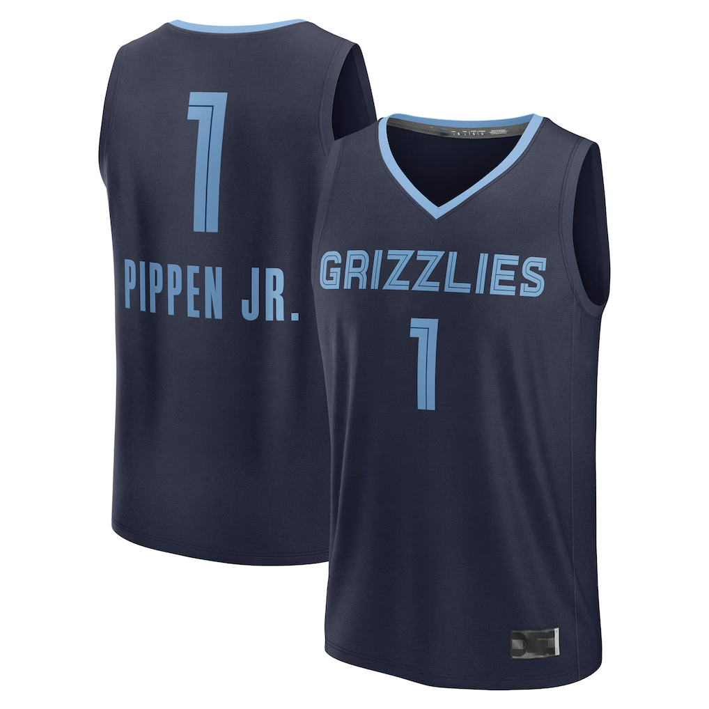 Friene M.Grizzlies #1 Scotty Pippen Jr. Navy Fast Break Replica Player Stitched Jerseys- Icon Edition