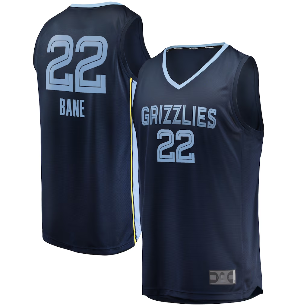 Friene M.Grizzlies #22 Desmond Bane Navy Fast Break Replica Stitched Jerseys- Icon Edition