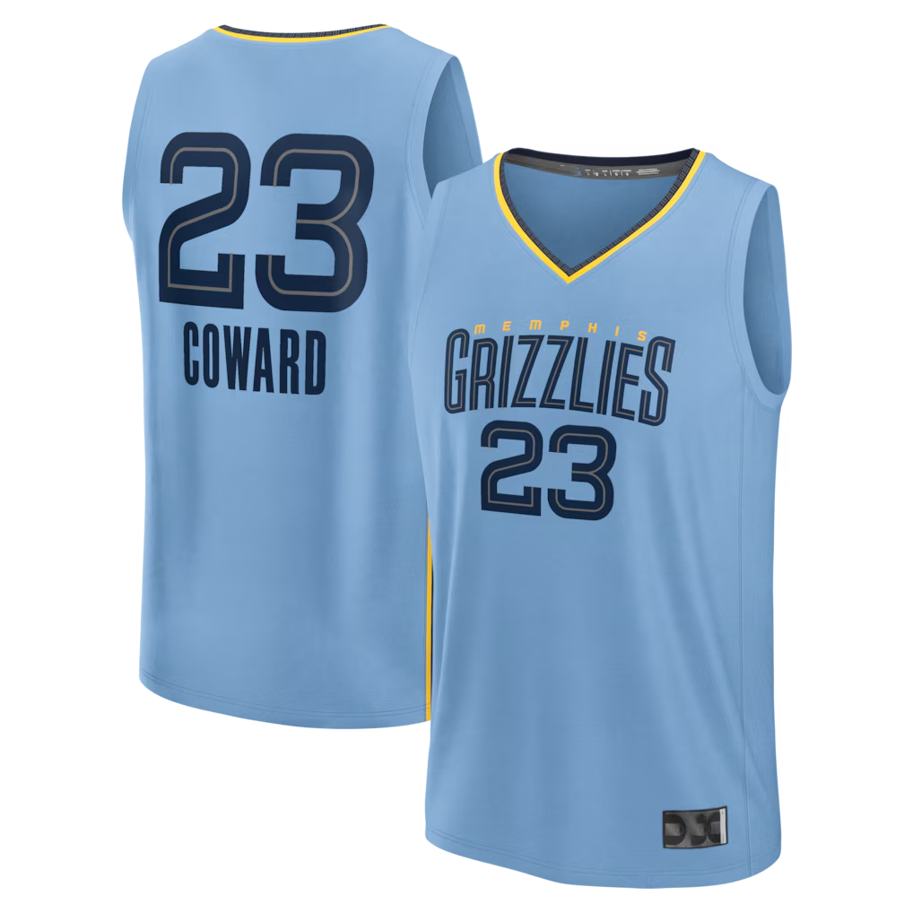 Friene M.Grizzlies #23 Cedric Coward Light Blue Fast Break Replica Player Stitched Jerseys- Statement Edition