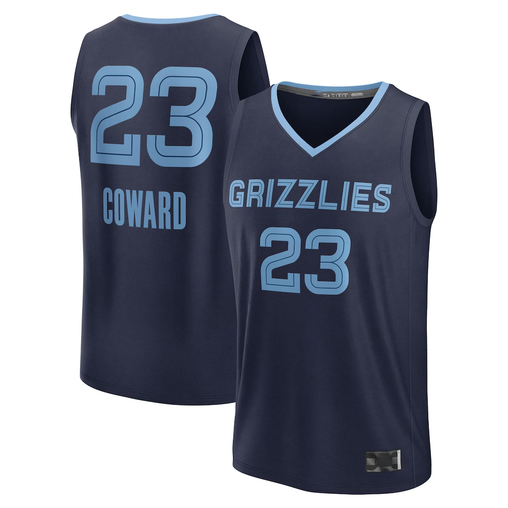 Friene M.Grizzlies #23 Cedric Coward Navy Draft First Round Pick Fast Break Replica Stitched Jerseys- Icon Edition