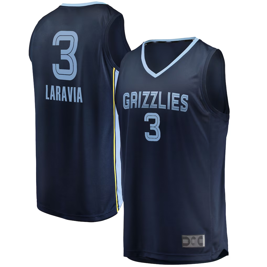 Friene M.Grizzlies #3 Jake LaRavia Navy Fast Break Replica Player Stitched Jerseys- Icon Edition