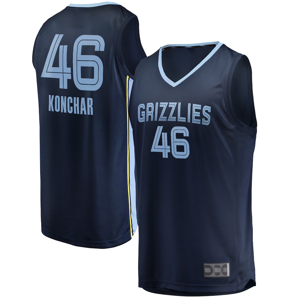 Friene M.Grizzlies #46 John Konchar Navy Fast Break Replica Stitched Jerseys- Icon Edition