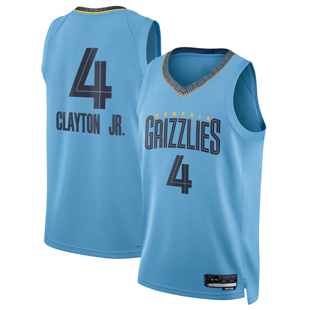 Friene M.Grizzlies #4 Walter Clayton Jr. Light Blue Swingman Stitched Jerseys- Statement Edition