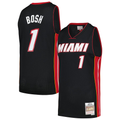 Friene M.Heat #1 Chris Bosh Mitchell & Ness Black 201213 Hardwood Classics Swingman Jerseys