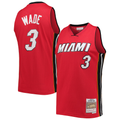 Friene M.Heat #3 Dwyane Wade Mitchell & Ness Red Hardwood Classics Swingman Jerseys