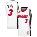 Friene M.Heat #3 Dwyane Wade Mitchell & Ness White Hall of Fame Class of 2023 Throwback Swingman Jerseys
