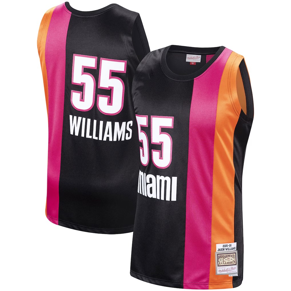 Friene M.Heat #55 Jason Williams Mitchell & Ness Black 200506 Hardwood Classics Swingman Jerseys