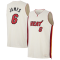 Friene M.Heat #6 LeBron James Cream Forever King Reserve Authentic Jerseys
