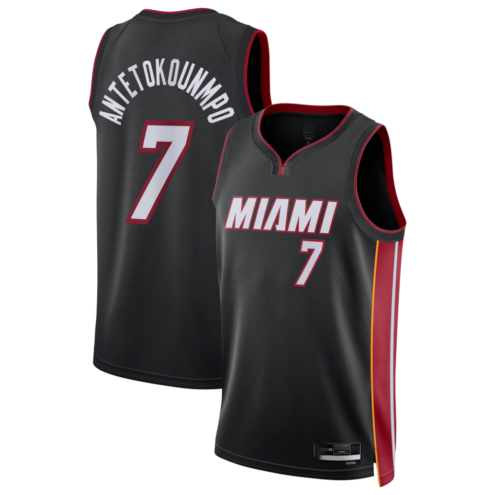 Friene M.Heat #7 Giannis Antetokounmpo Black Swingman Jerseys - Icon Edition