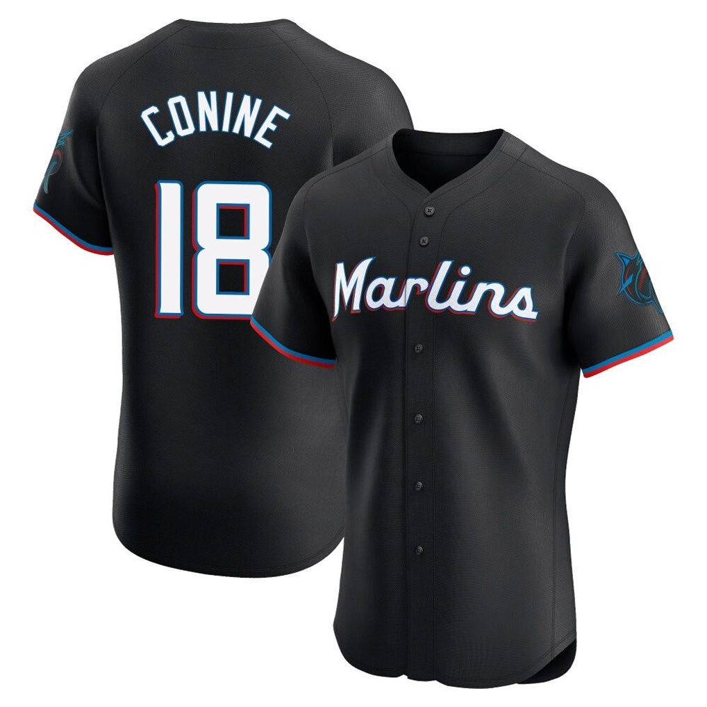 Friene M.Marlins #18 Griffin Conine Player Black Vapor Home Limited Elite Stitched Jerseys