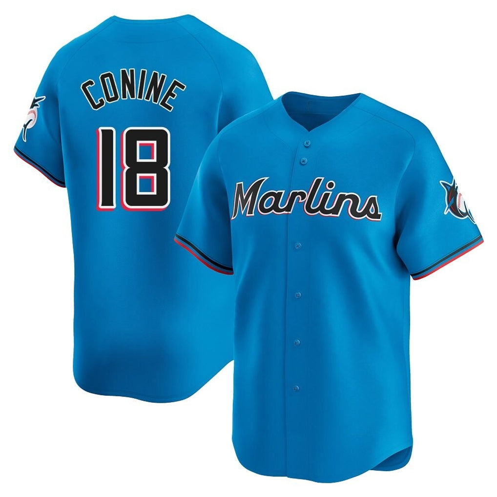 Friene M.Marlins #18 Griffin Conine Player Blue Home Limited Stitched Jerseys