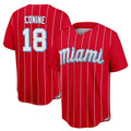 Friene M.Marlins #18 Griffin Conine Player Red City Connect Home Game Stitched Jerseys