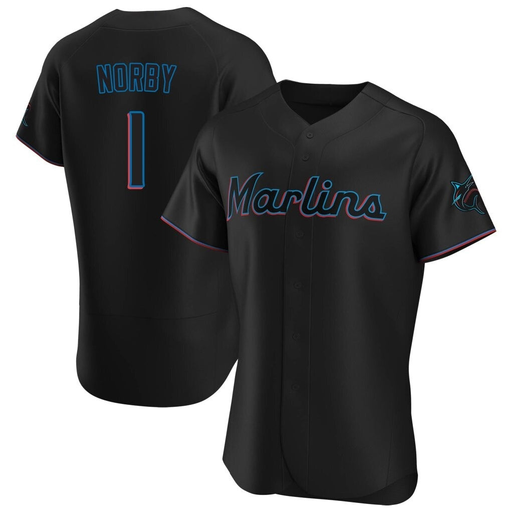 Friene M.Marlins #1 Connor Norby Player Black Home Limited Elite Stitched Jerseys
