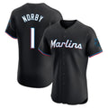 Friene M.Marlins #1 Connor Norby Player Black Vapor Home Limited Elite Stitched Jerseys