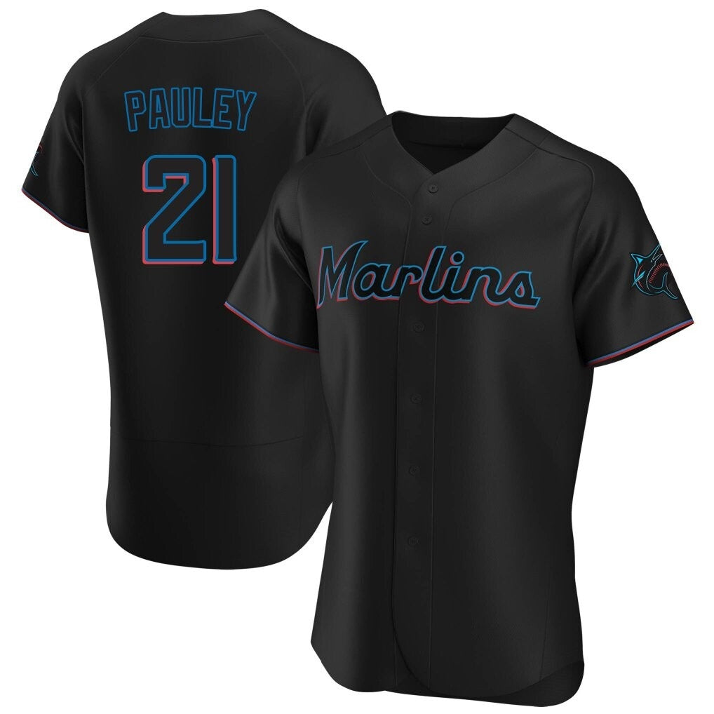 Friene M.Marlins #21 Graham Pauley Player Black Home Limited Elite Stitched Jerseys