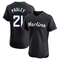 Friene M.Marlins #21 Graham Pauley Player Black Vapor Home Limited Elite Stitched Jerseys