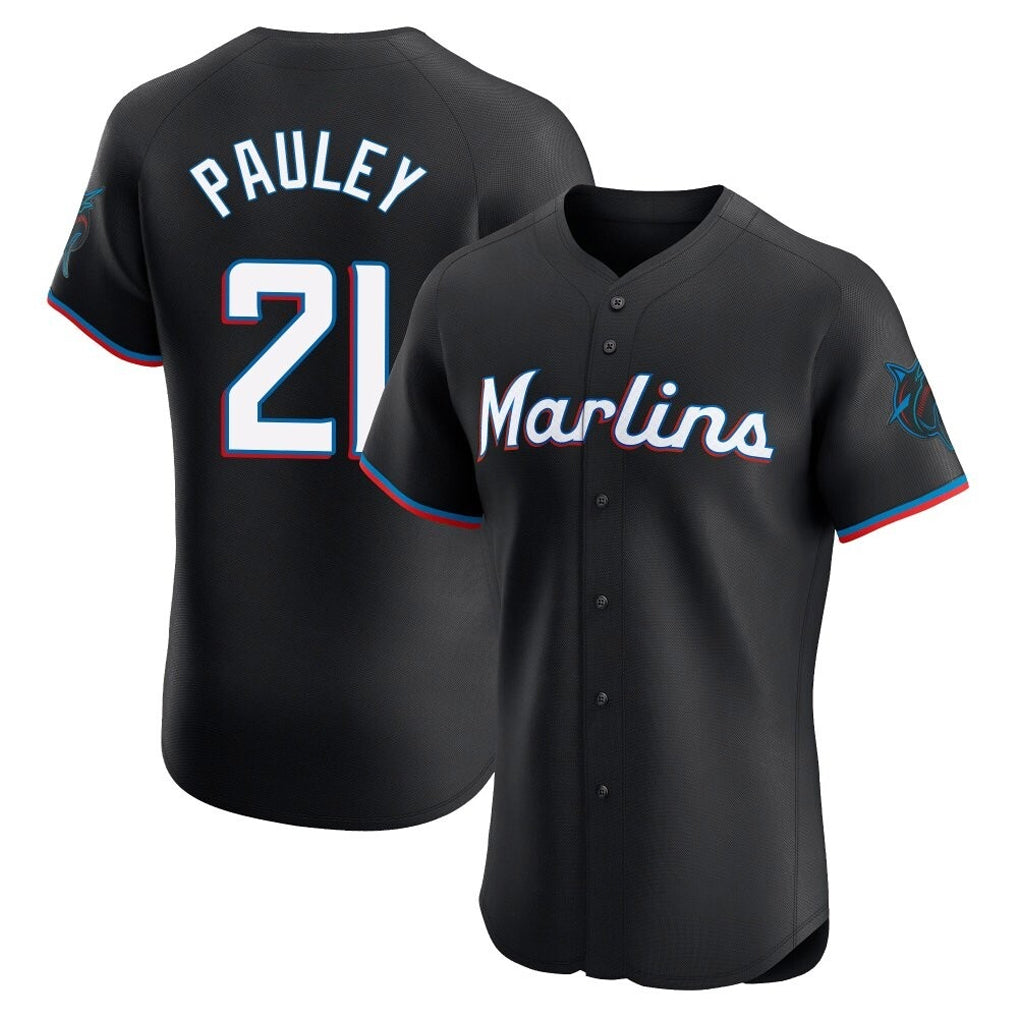 Friene M.Marlins #21 Graham Pauley Player Black Vapor Home Limited Elite Stitched Jerseys