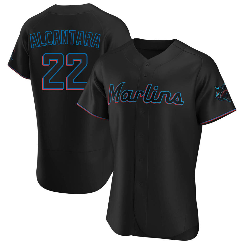 Friene M.Marlins #22 Sandy Alcantara Player Black Home Limited Elite Stitched Jerseys