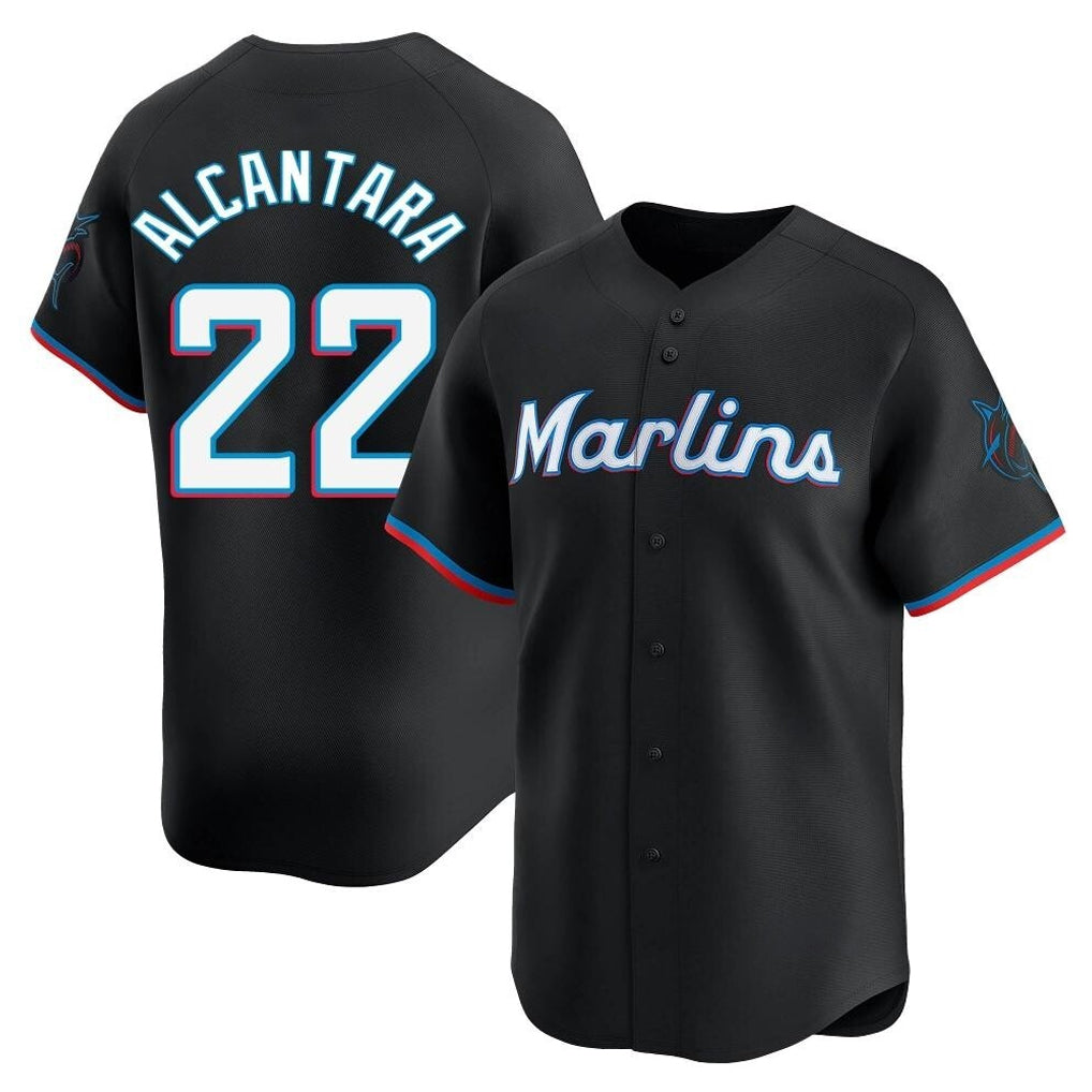 Friene M.Marlins #22 Sandy Alcantara Player Black  Home Limited Stitched Jerseys