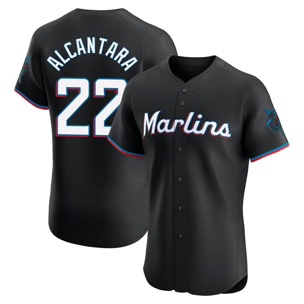 Friene M.Marlins #22 Sandy Alcantara Player Black Vapor Home Limited Elite Stitched Jerseys